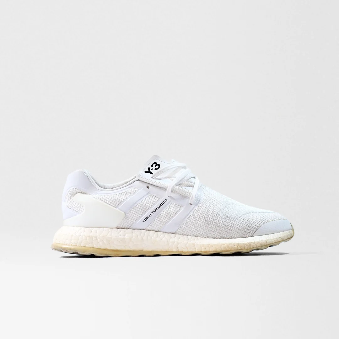 Adidas Y-3 Pureboost Triple WhitePrice- 6000rsSize- 46.5 Eu, 11.5 UK, 12 USCondition- 9.5-10Dm Adidas Y-3 Pure boost Triple White